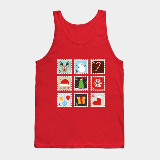 Christmas Stamps | Gift Ideas | Cute Design Tank Top by Fluffy-Vectors